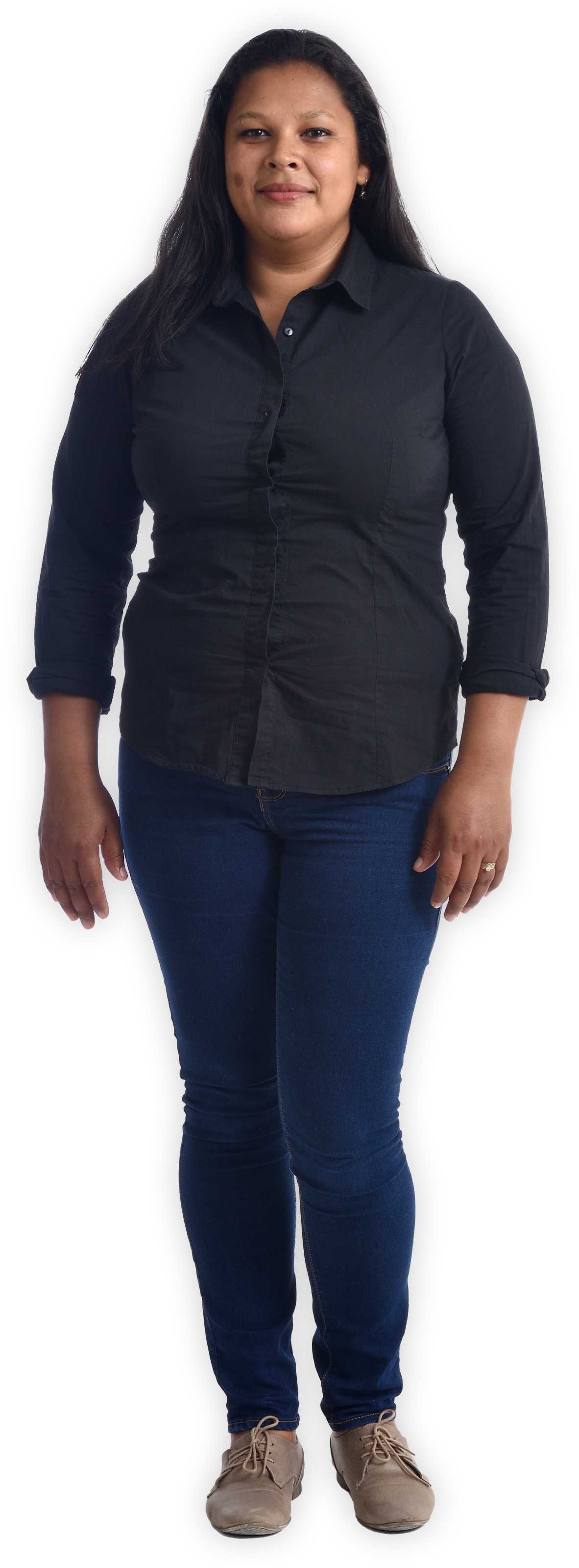 photo of Hispanic woman standing confidently
