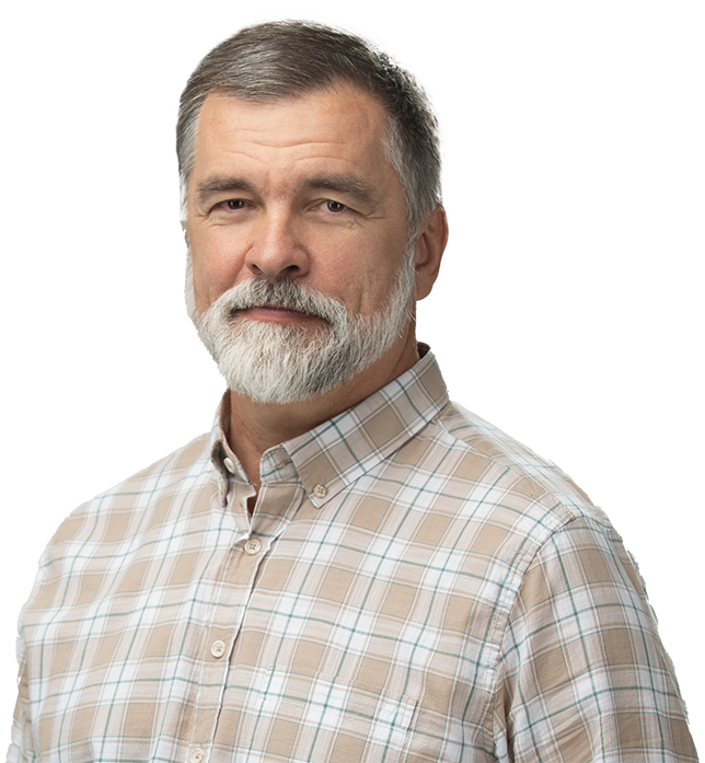 photo of man with beard, looking somber